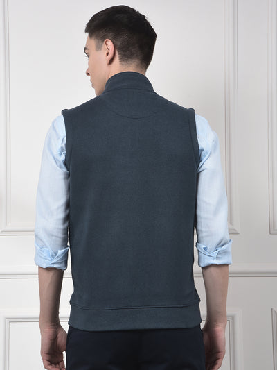 Gritty Blue Sleeveless Sweatshirt