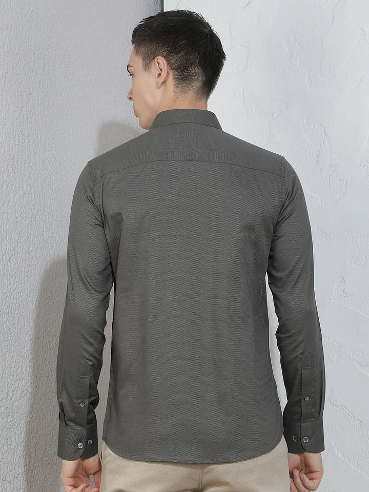 Contemporary Verdant Green Jacquard Shirt