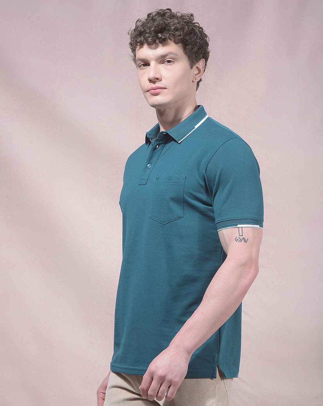 Green Polo Neck T-Shirt