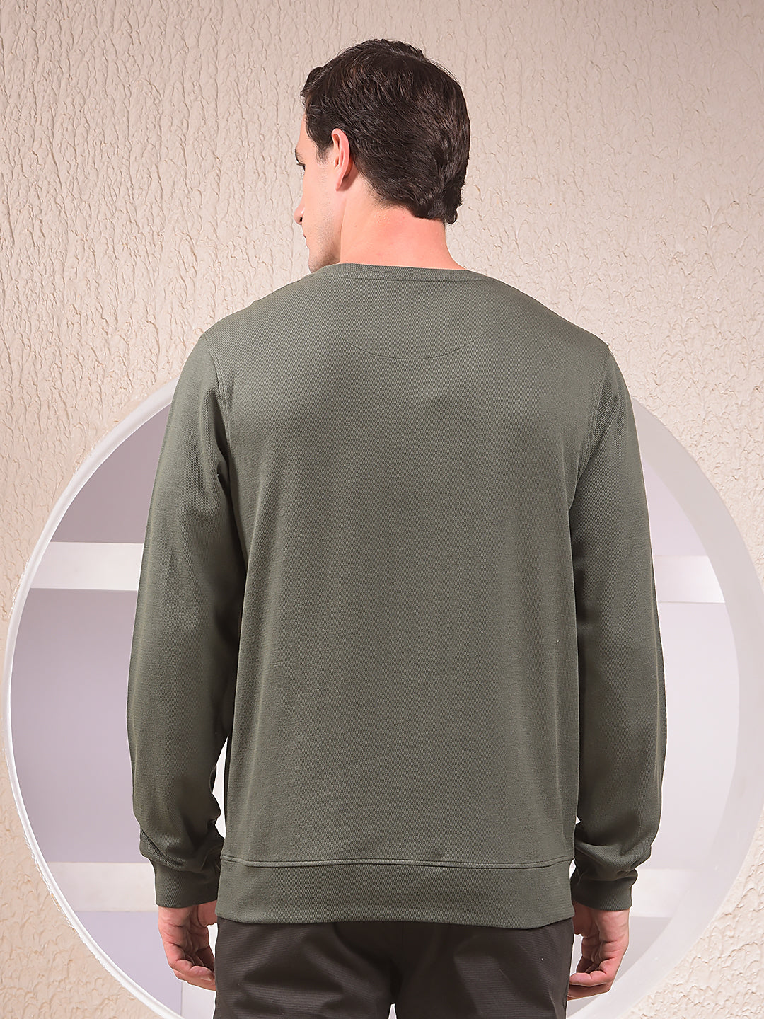 Green Jacquard 100% Cotton Sweatshirt