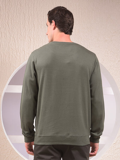 Green Jacquard 100% Cotton Sweatshirt