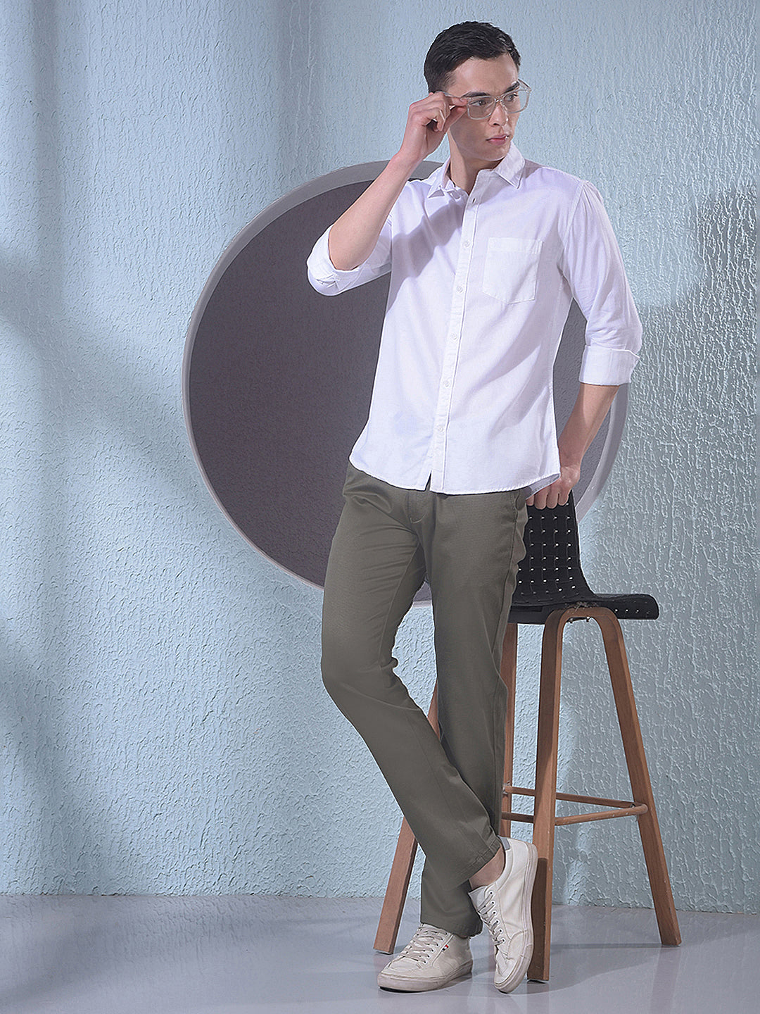 Modern Olive Straight Trousers