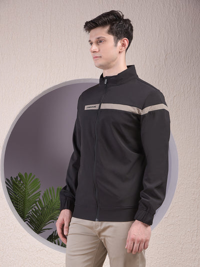 Black Contrast Tape Sweatshirt