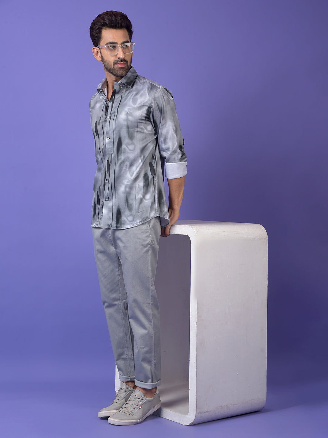 Grey Printed Shirt