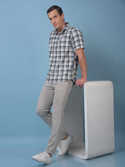 Blue Checked 100% Cotton Shirt