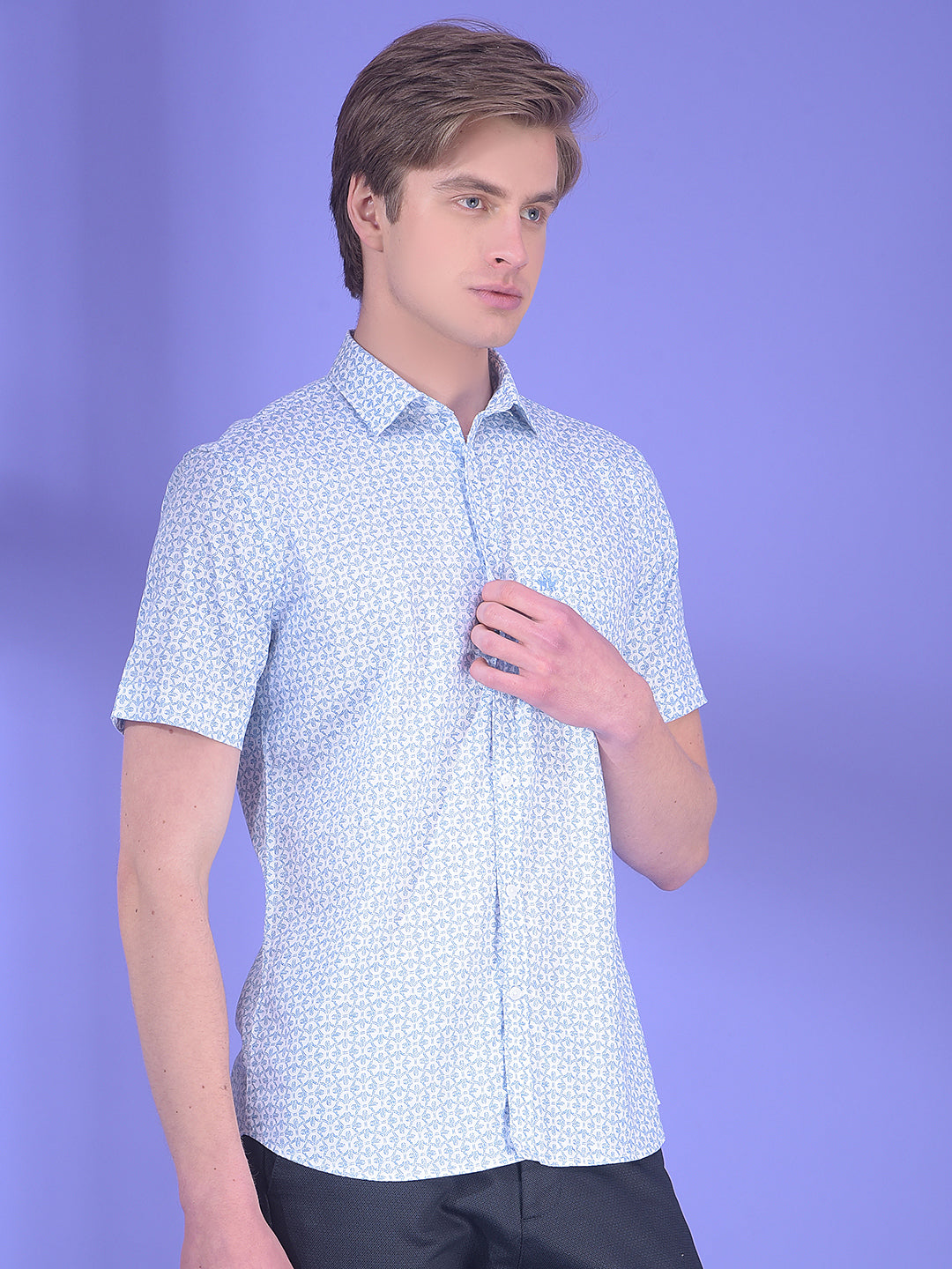 Pulse Sky Blue Printed Shirt