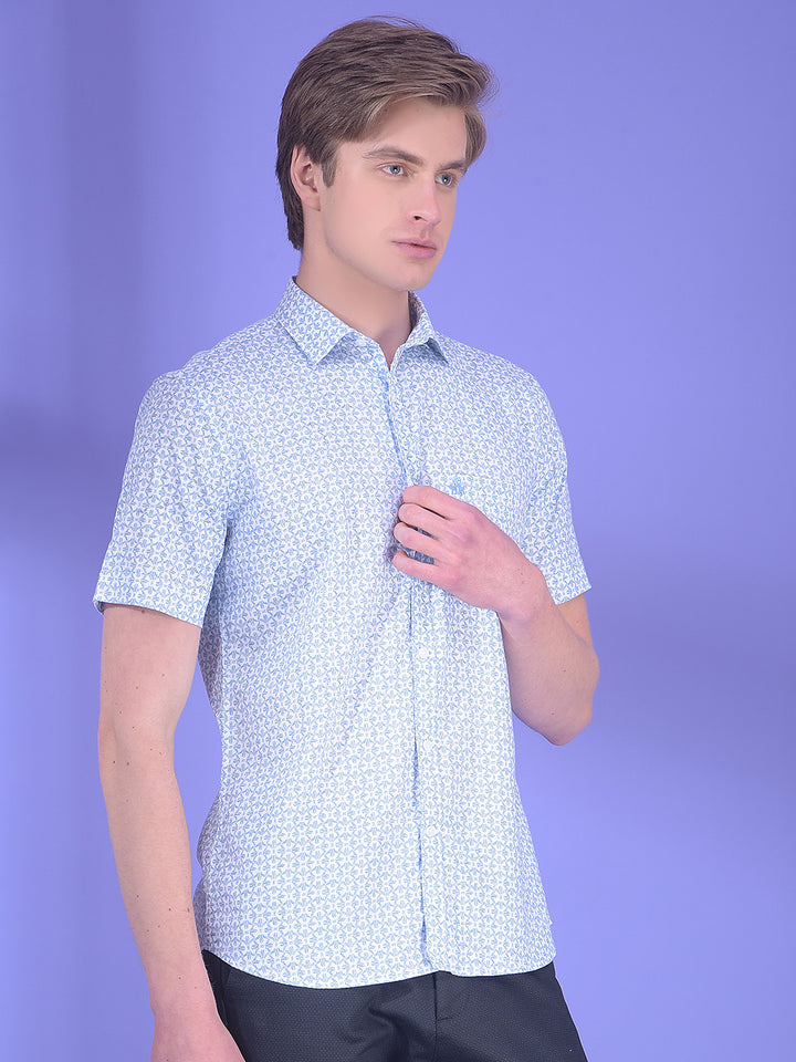 Pulse Sky Blue Printed Shirt