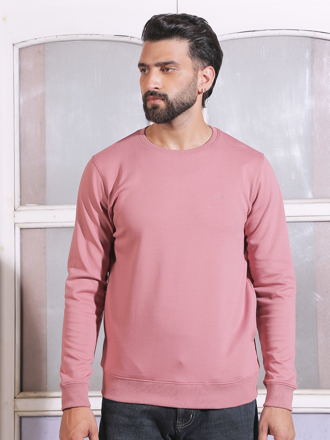 Peach Round Neck Sweatshirt