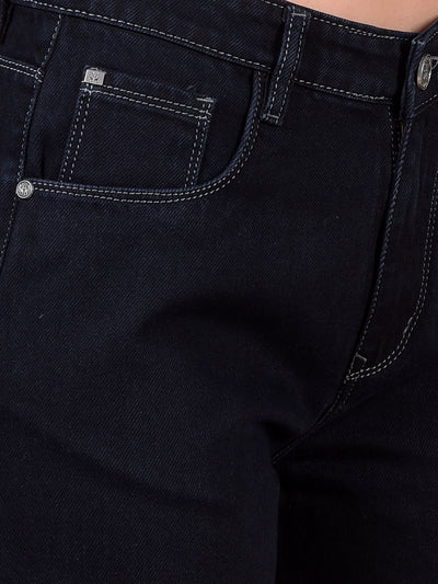 Black Wide Leg 100% Cotton Jeans