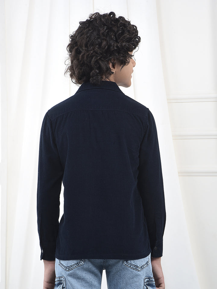 Blue 100% Cotton Corduory Shirt