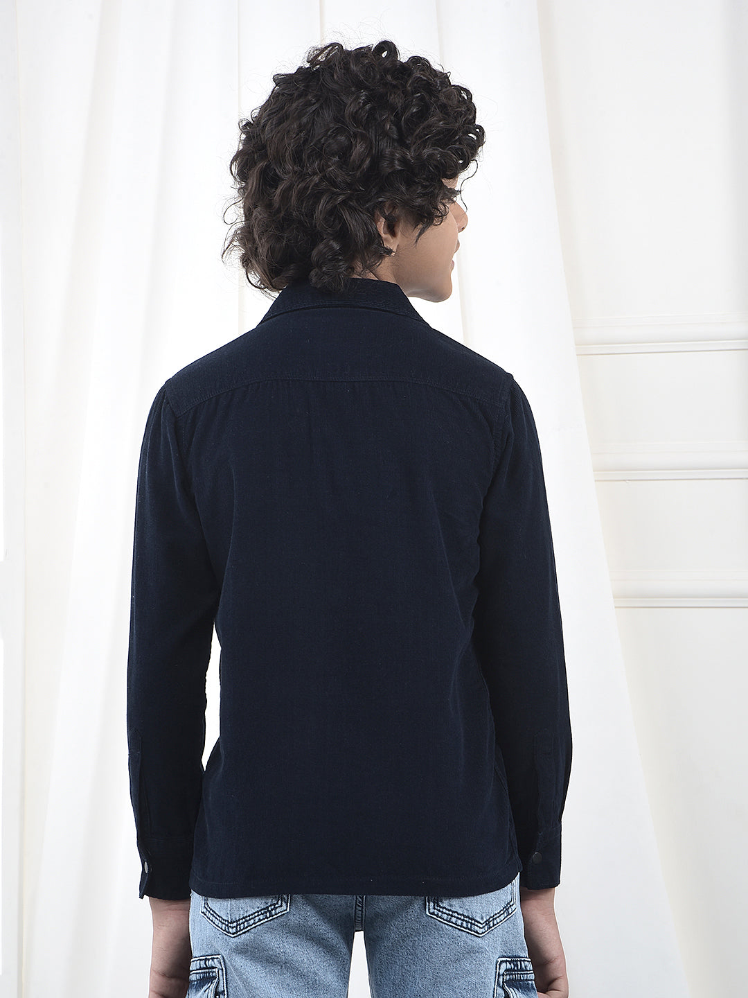 Blue 100% Cotton Corduory Shirt