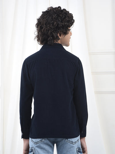 Blue 100% Cotton Corduory Shirt