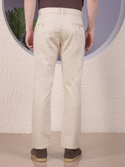 Beige Printed Trousers