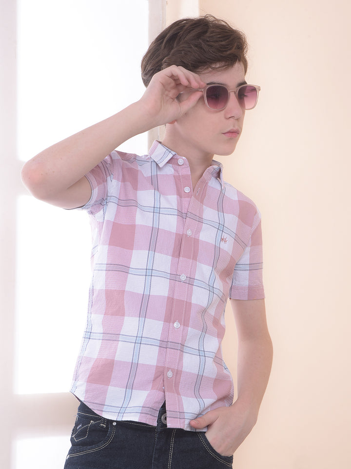 Pink 100% Cotton Checked Shirt