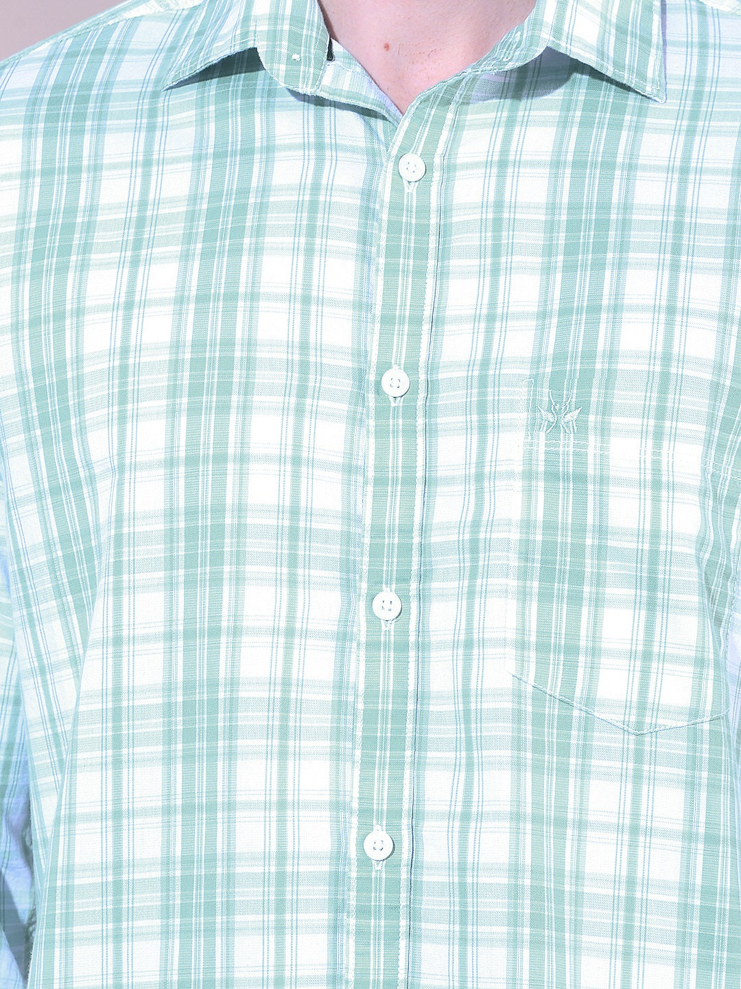 Green Checked 100% Cotton Shirt