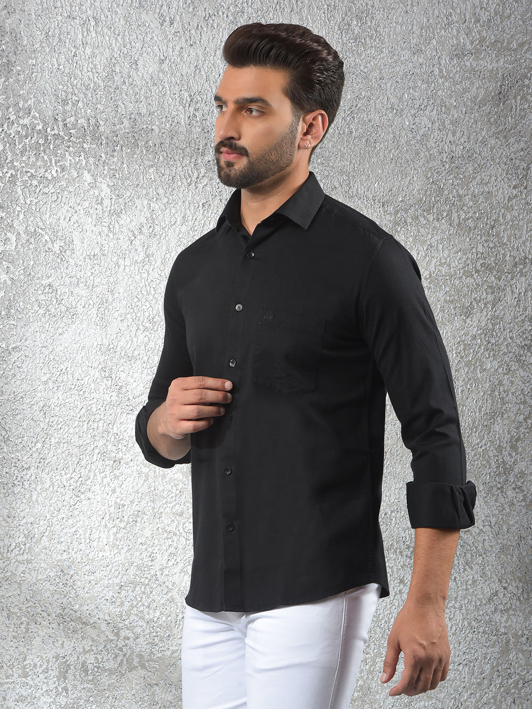 Sharp Fit Black Shirt