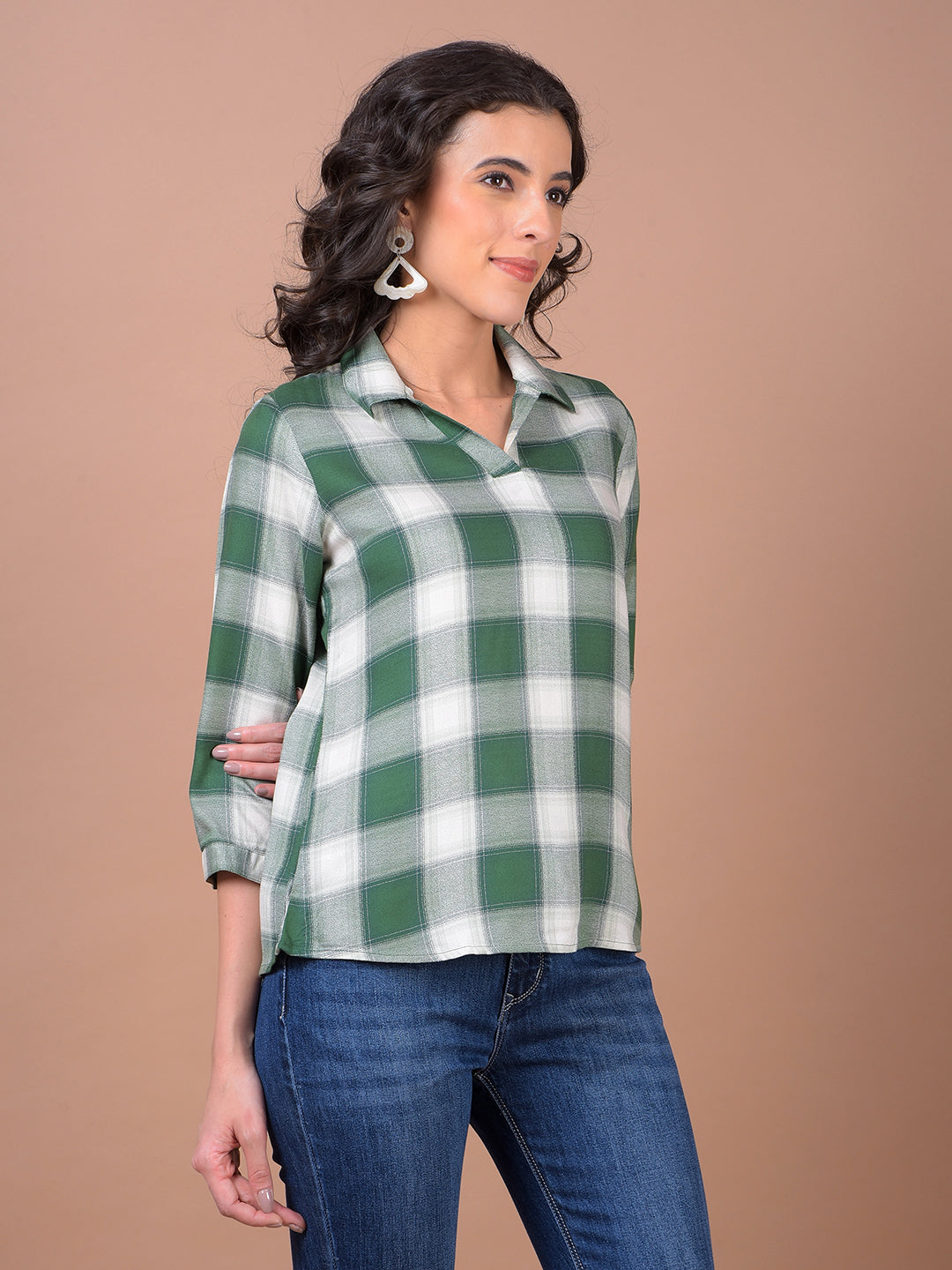 Green Checked Top