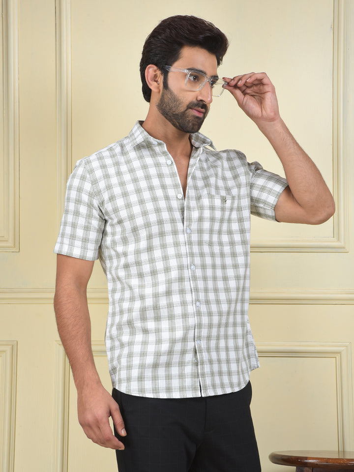 Green Checked 100% Cotton Shirt