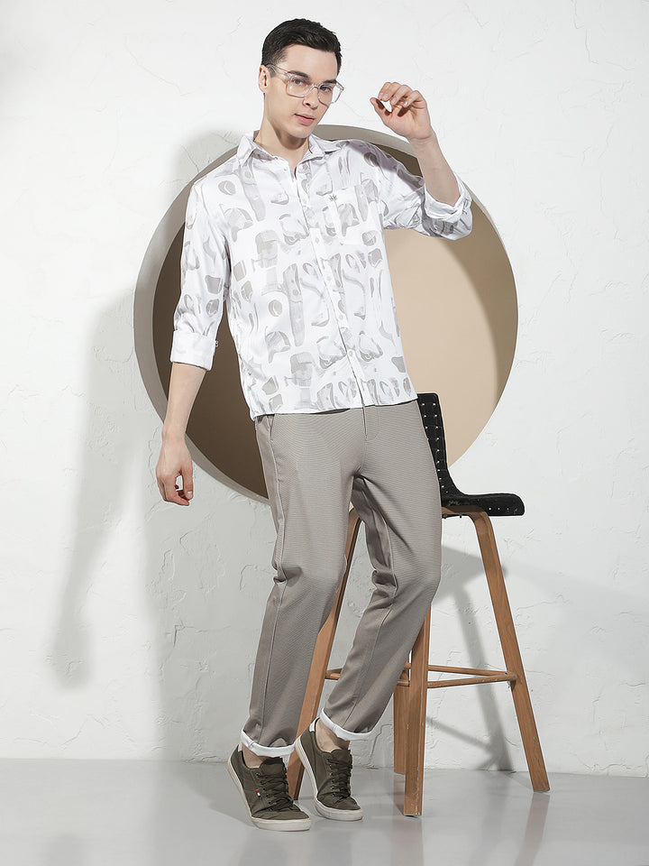 Abstract Olive Printed Shirt