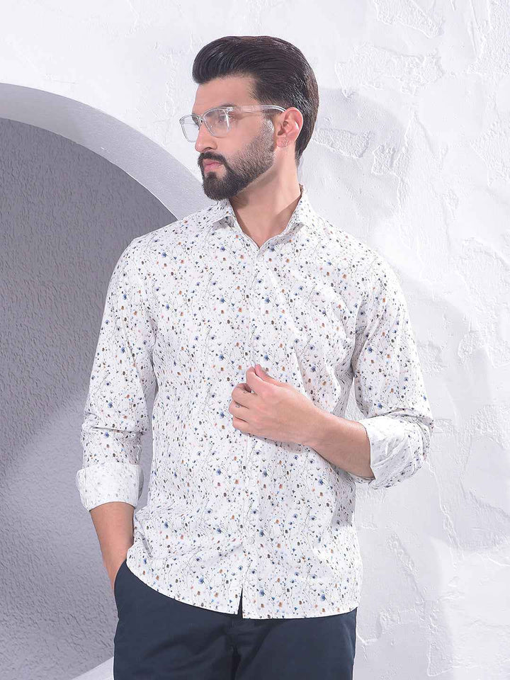 Multi-Color Floral Print 100% Cotton Shirt