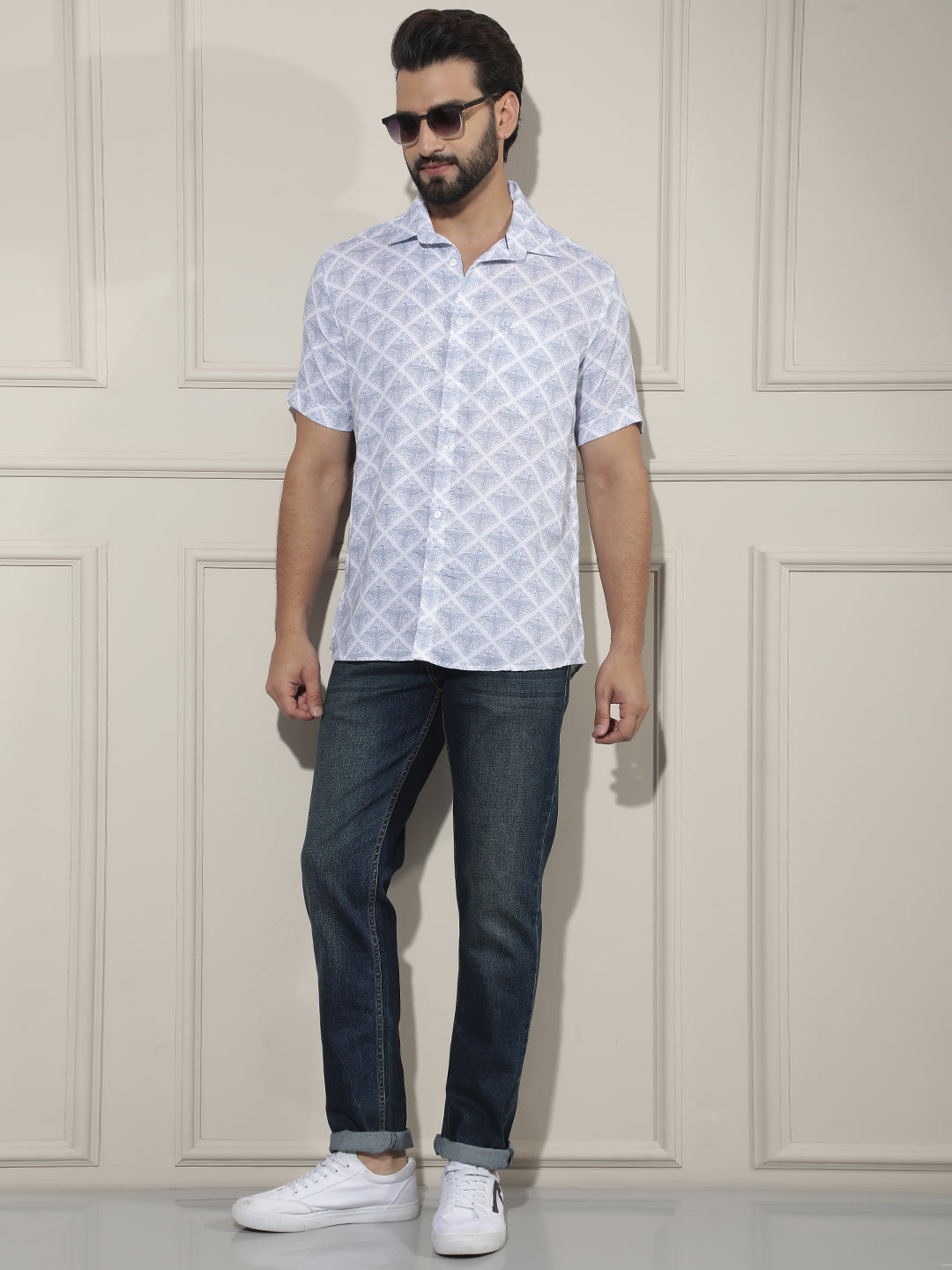 Blue Animal Print Shirt