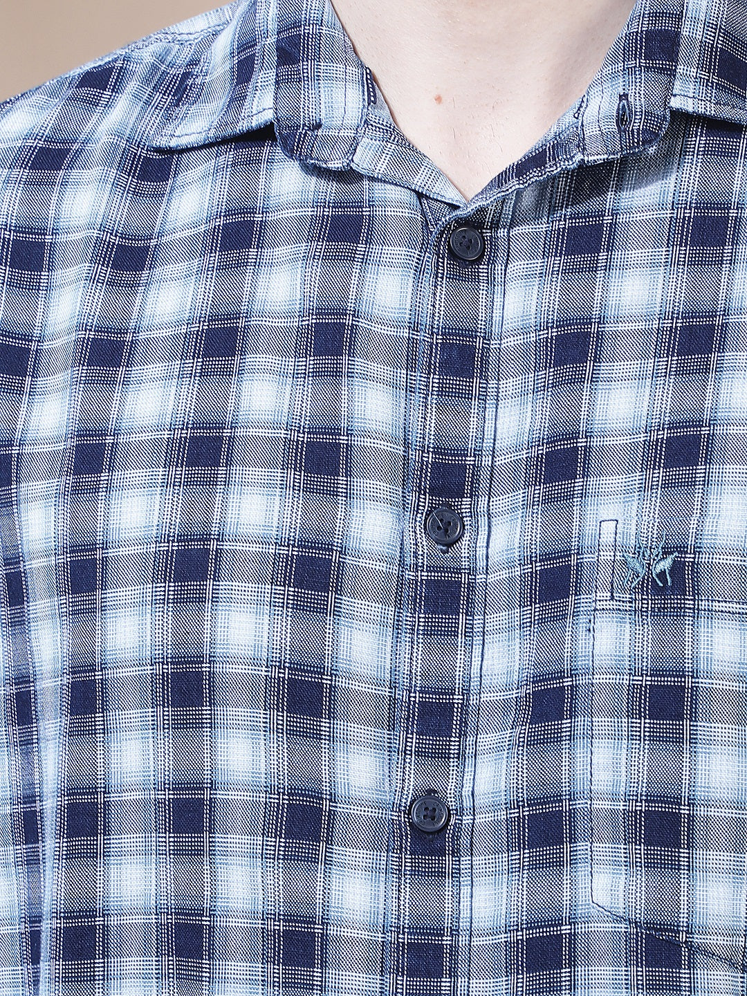 Blue Checked 100% Cotton Shirt