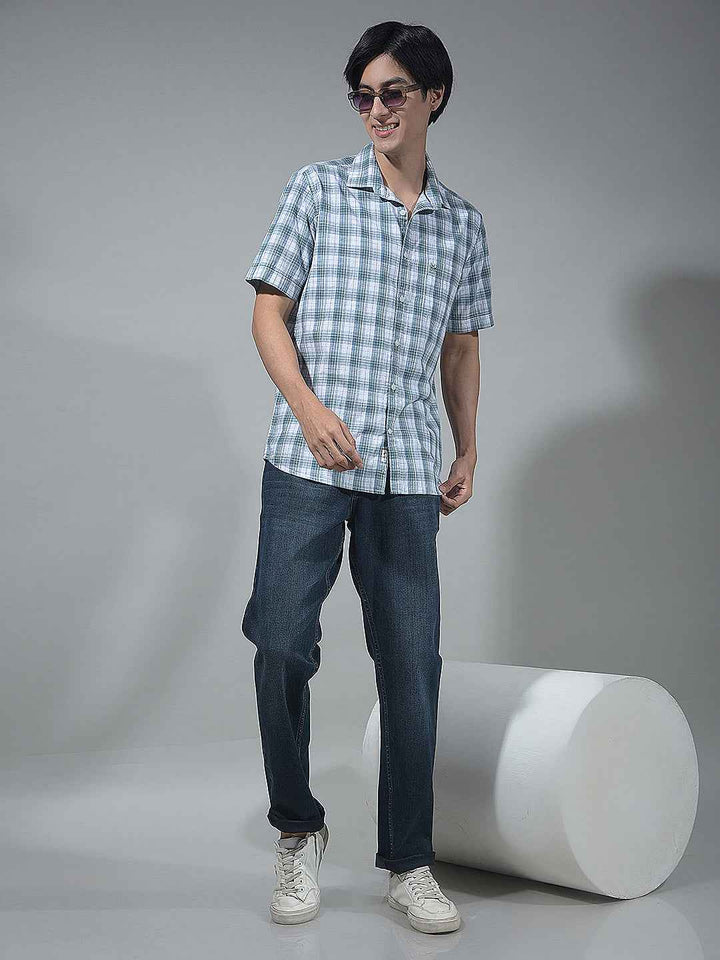 Blue Checked 100% Cotton Shirt