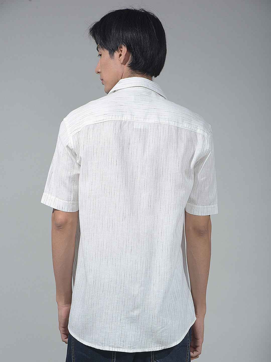 White Vertical Striped Shirt