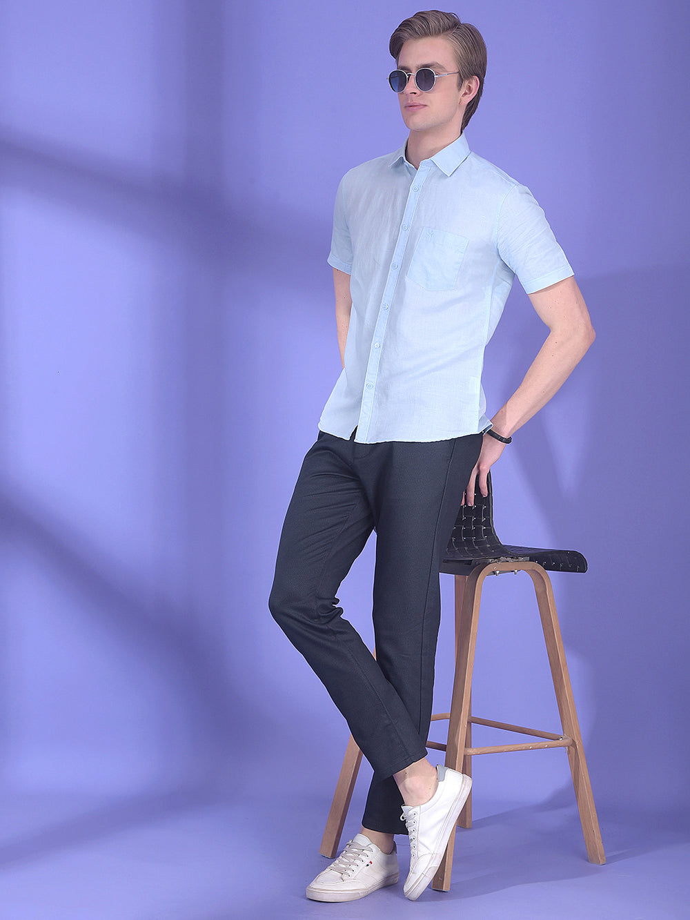 Celeste Blend Blue Linen Shirt