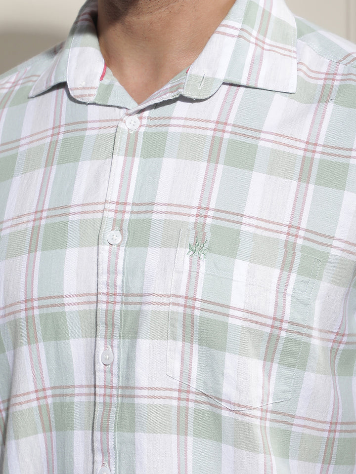 Green Checked 100% Cotton Shirt