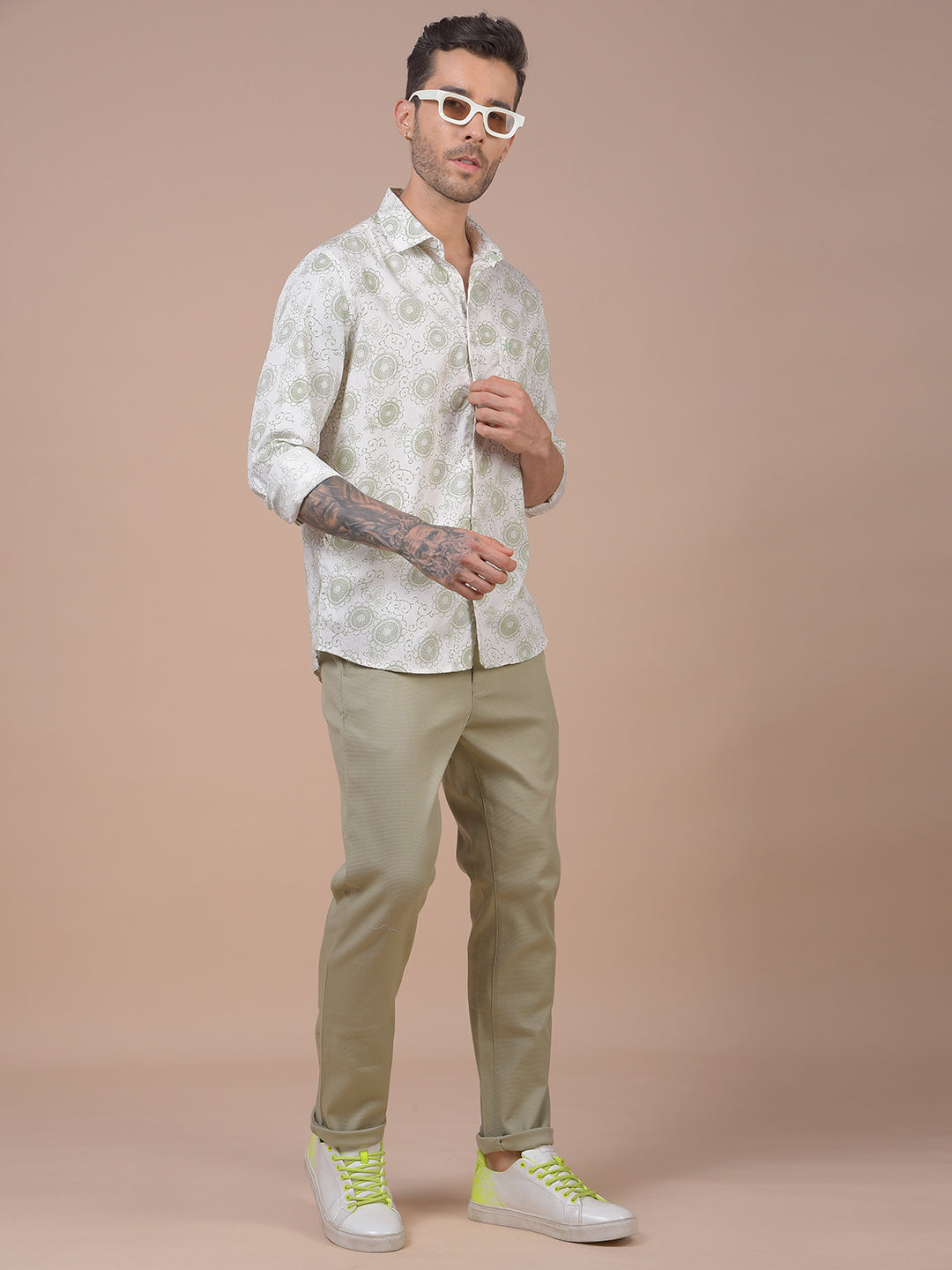 Green Floral Print Shirt
