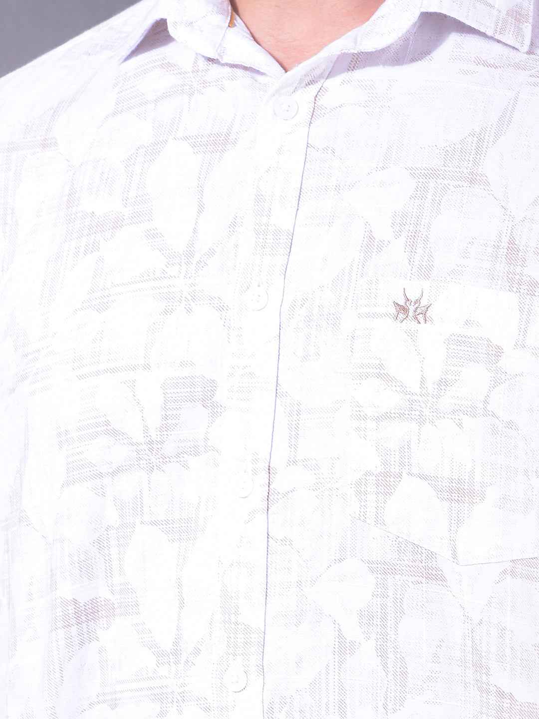 Brown Abstract Print Shirt