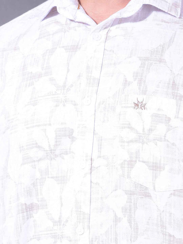 Brown Abstract Print Shirt