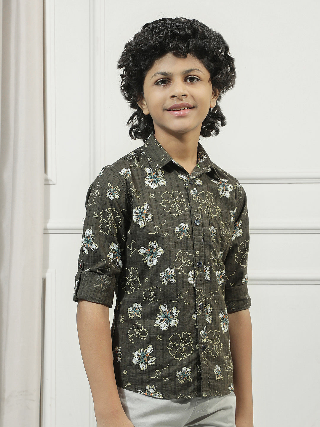 Green Floral Print Shirt
