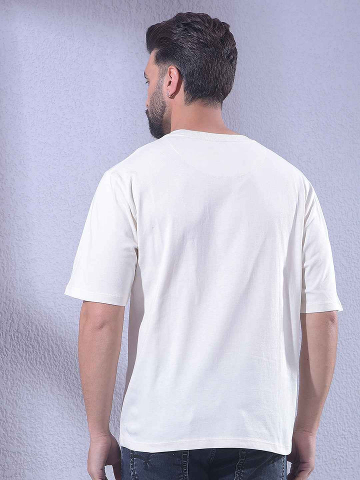 White 100% Cotton Oversize Brand Logo T-Shirt