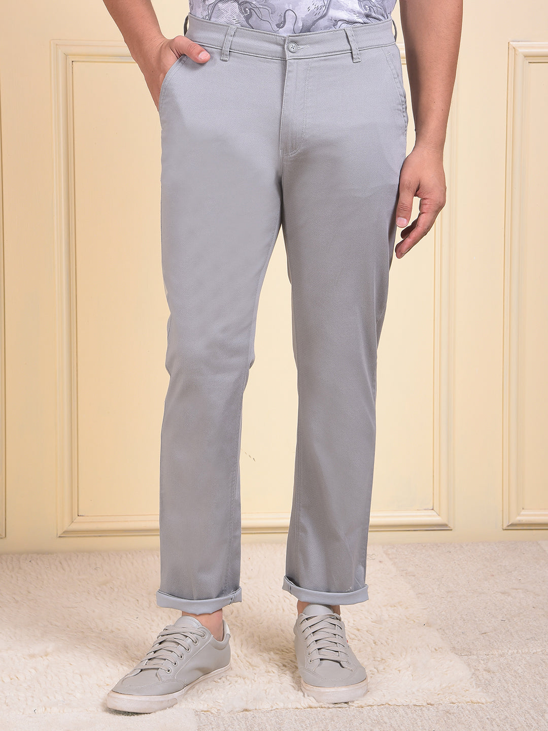 Grey Printed Trousers