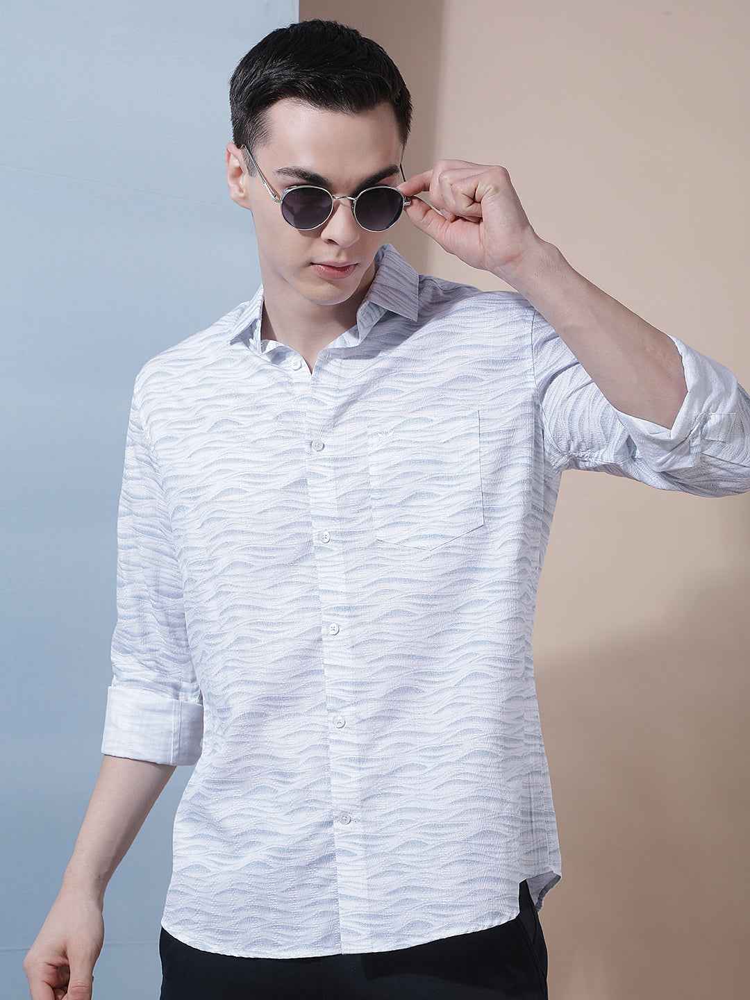 Cool Blue Printed Shirt