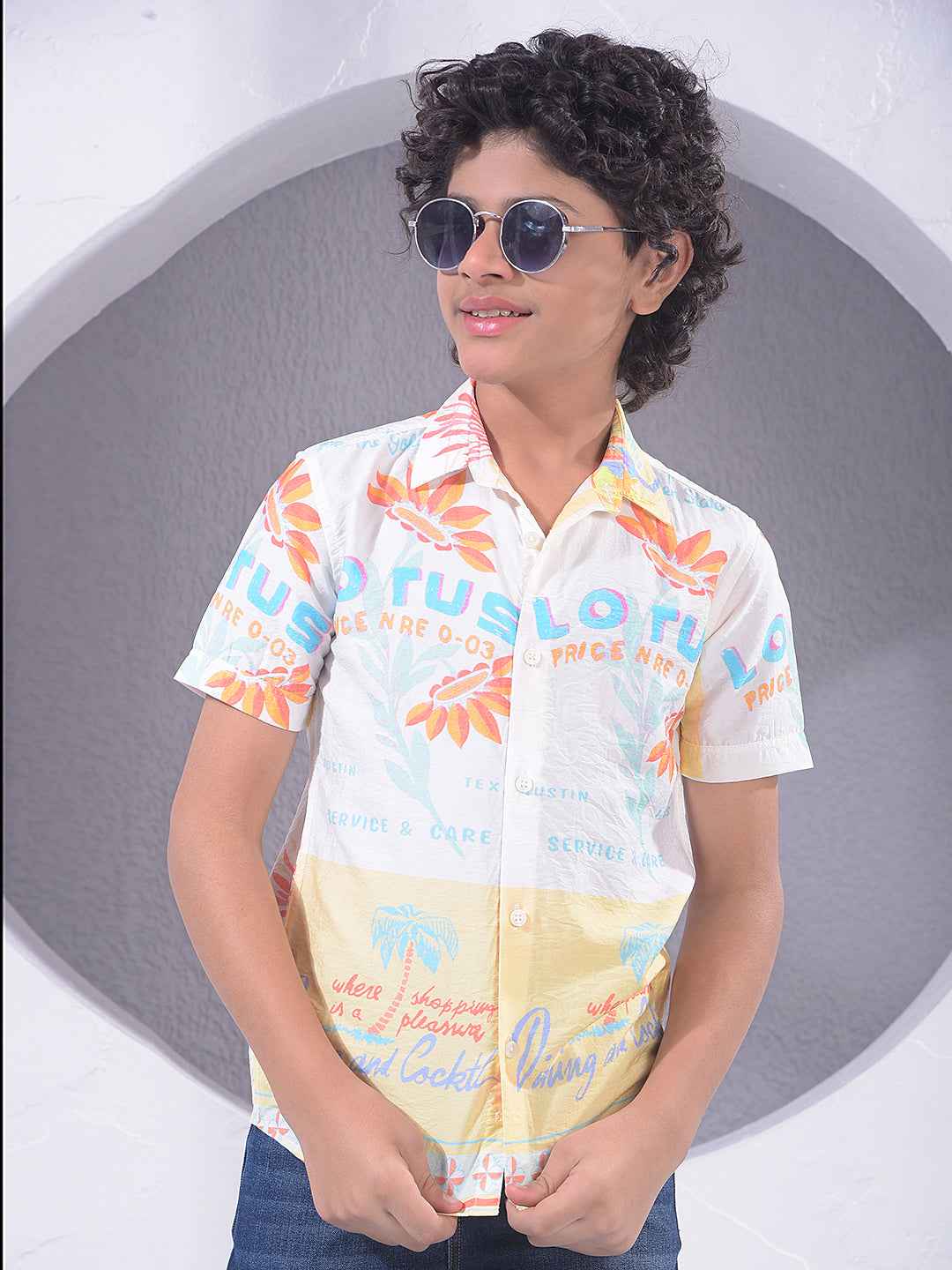 Multi-Color Typographic Print Shirt