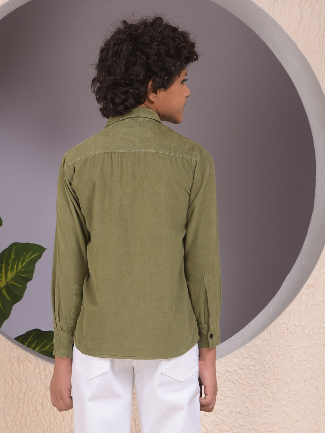 Green 100% Cotton Corduory Shirt