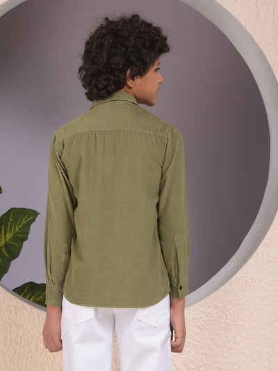 Green 100% Cotton Corduory Shirt
