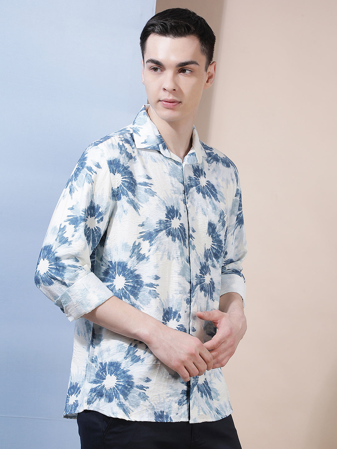 Blue Abstract Print Shirt