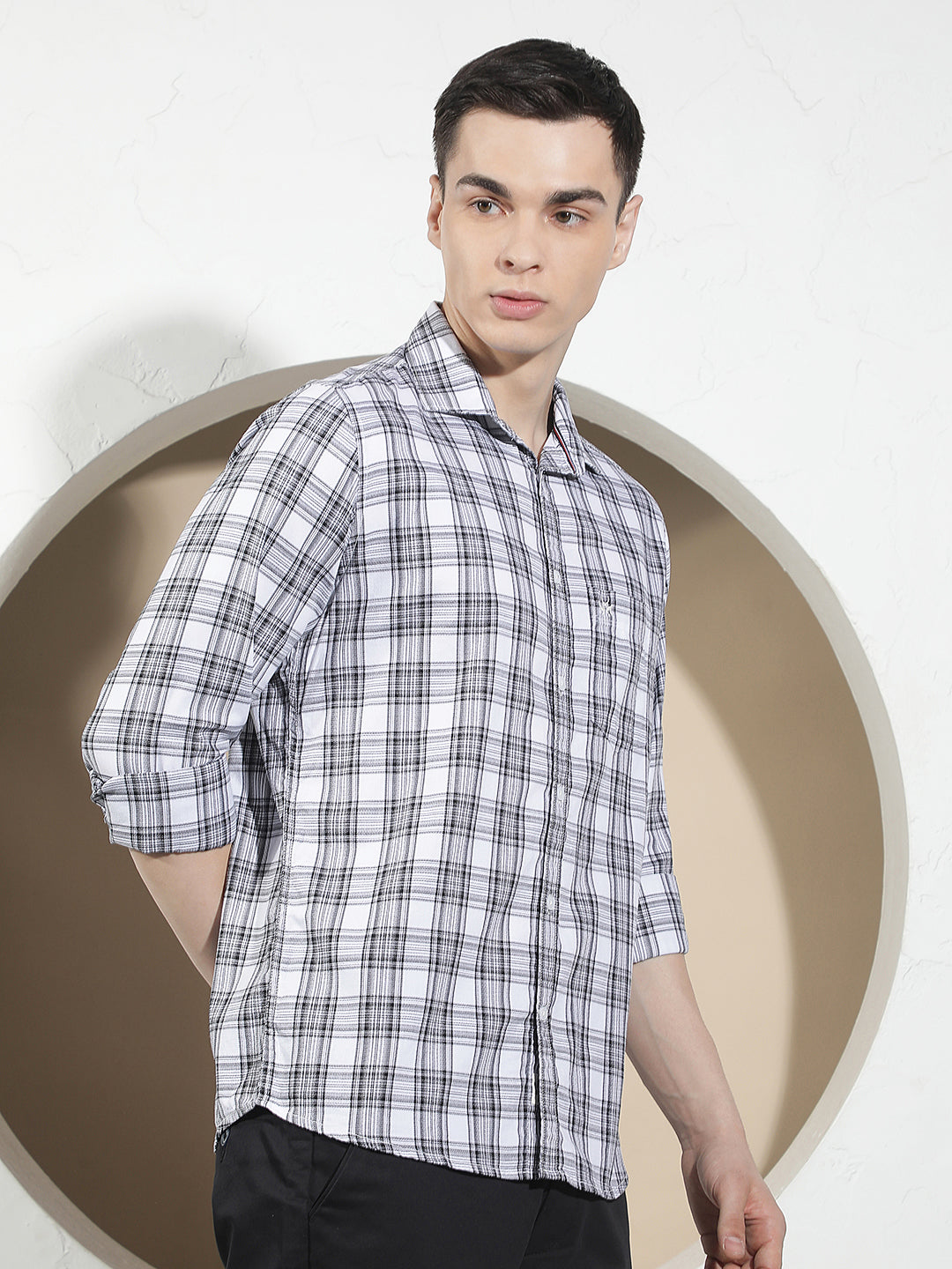 White Checked 100% Cotton Shirt