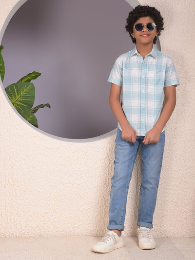 Green Checked 100% Cotton Shirt