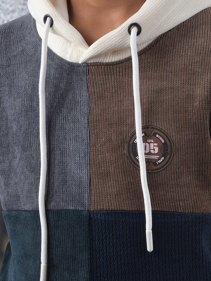 Color-Block Hooded Neck Sweatshirt