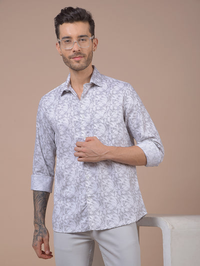 Grey Floral Print Shirt