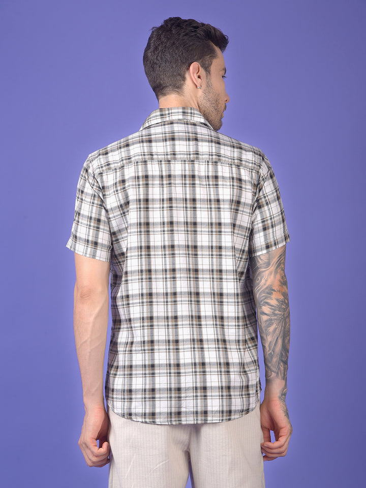 Olive Checked 100% Cotton Shirt