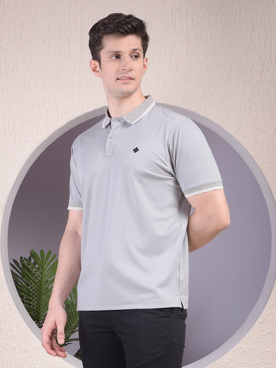 Grey Polo-Neck T-Shirt