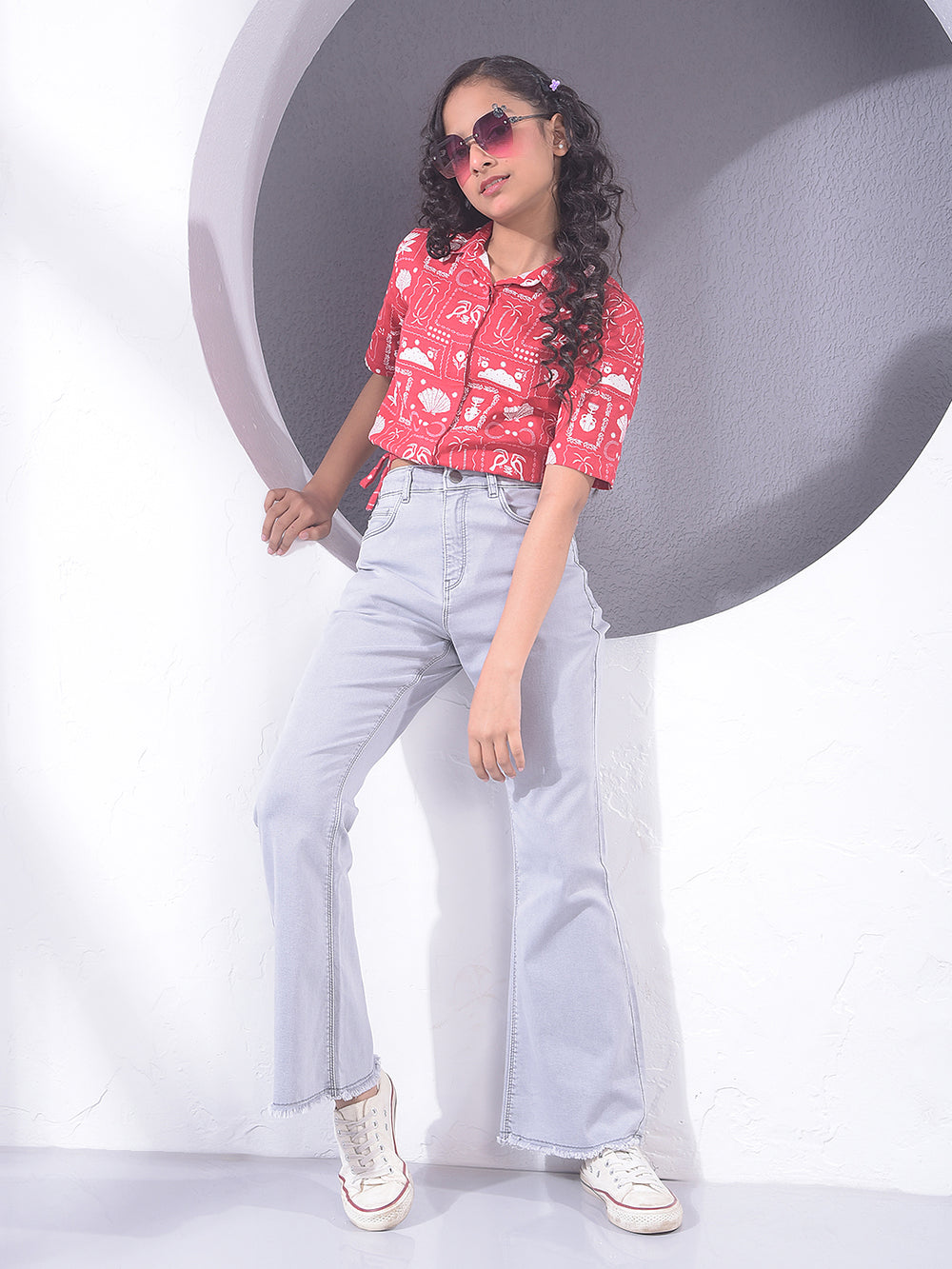 Red Printed 100% Cotton Shirt