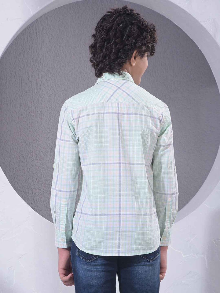 Green Checked 100% Cotton Shirt
