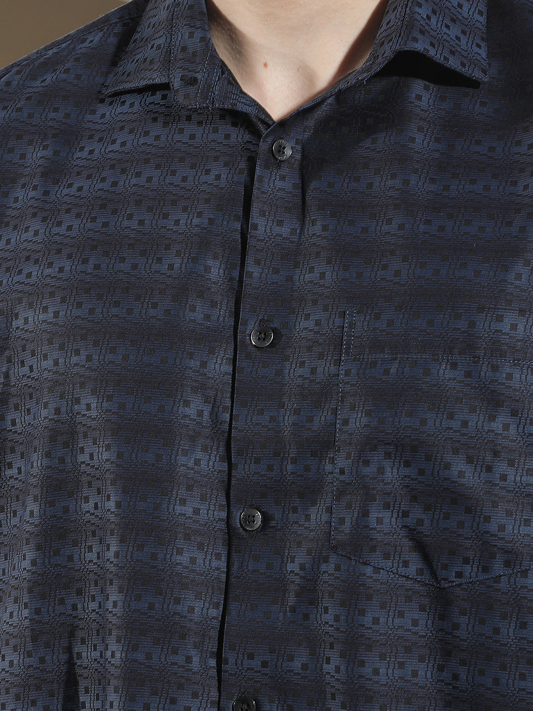 Blue Printed 100% Cotton Shirt